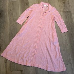 Calypso St. Barth linen blend dress. Coral pink Button front pockets XS resort